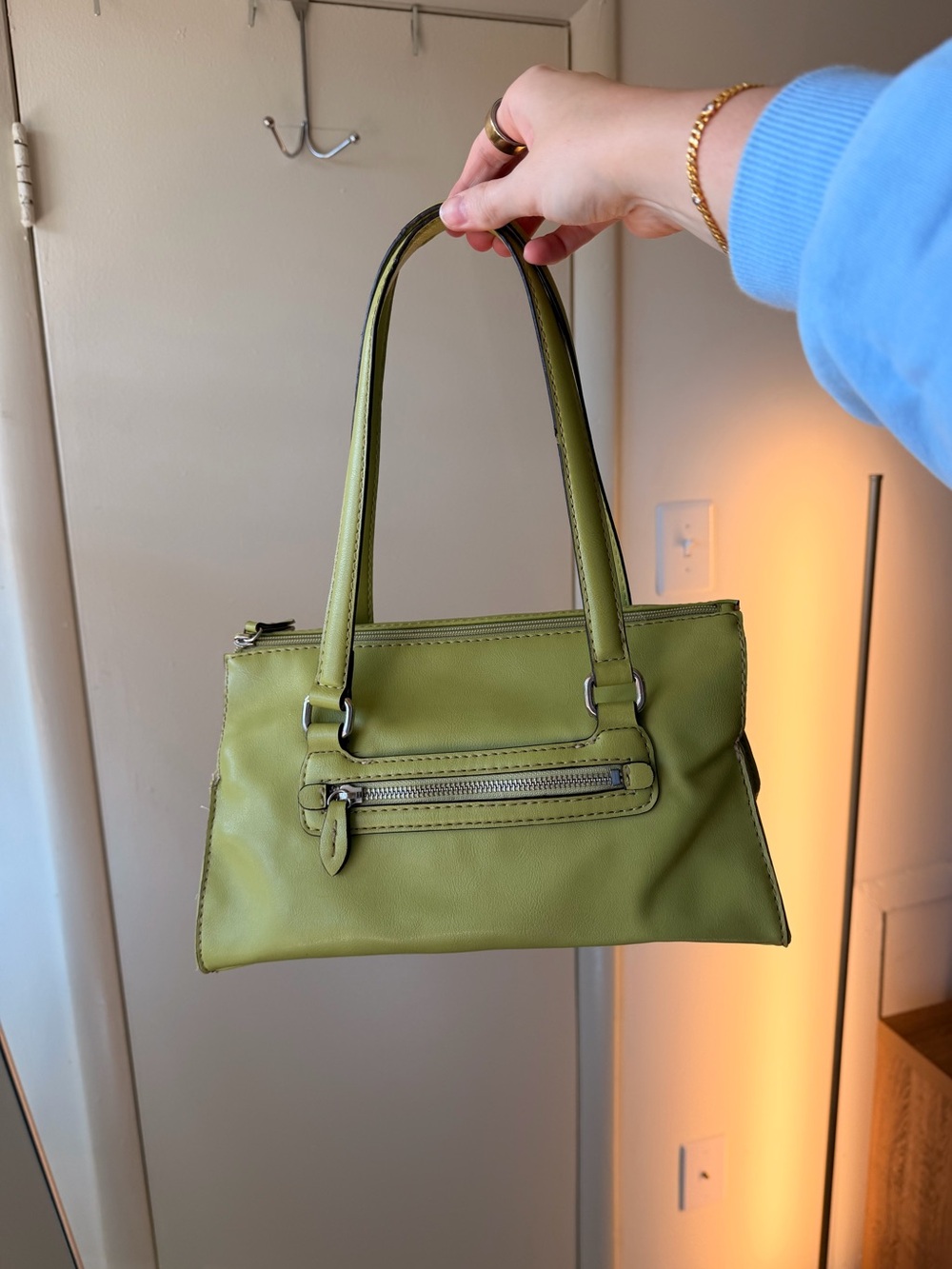 Liz Claiborne Lime Green Y2K Baguette Shoulder Bag